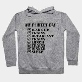 My Perfect Day Funny Trains Lover Hoodie